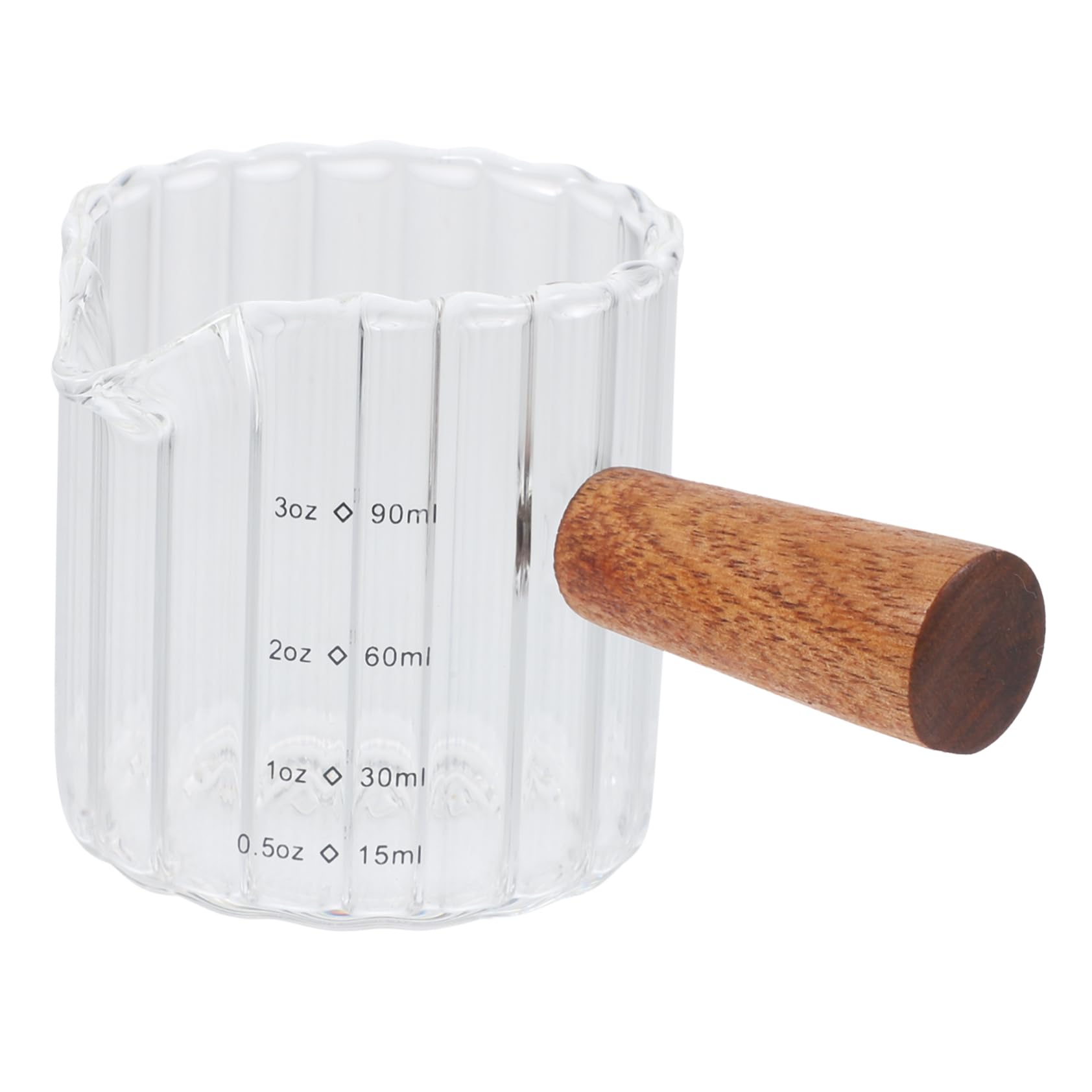 Amosfun 5St kleiner Milchbecher Kaffeetassen Kaffeebecher Glasbecher Milchkännchen Kaffeeglas für den Haushalt Espresso Messbecher konzentrieren Sirup Akazie Holz