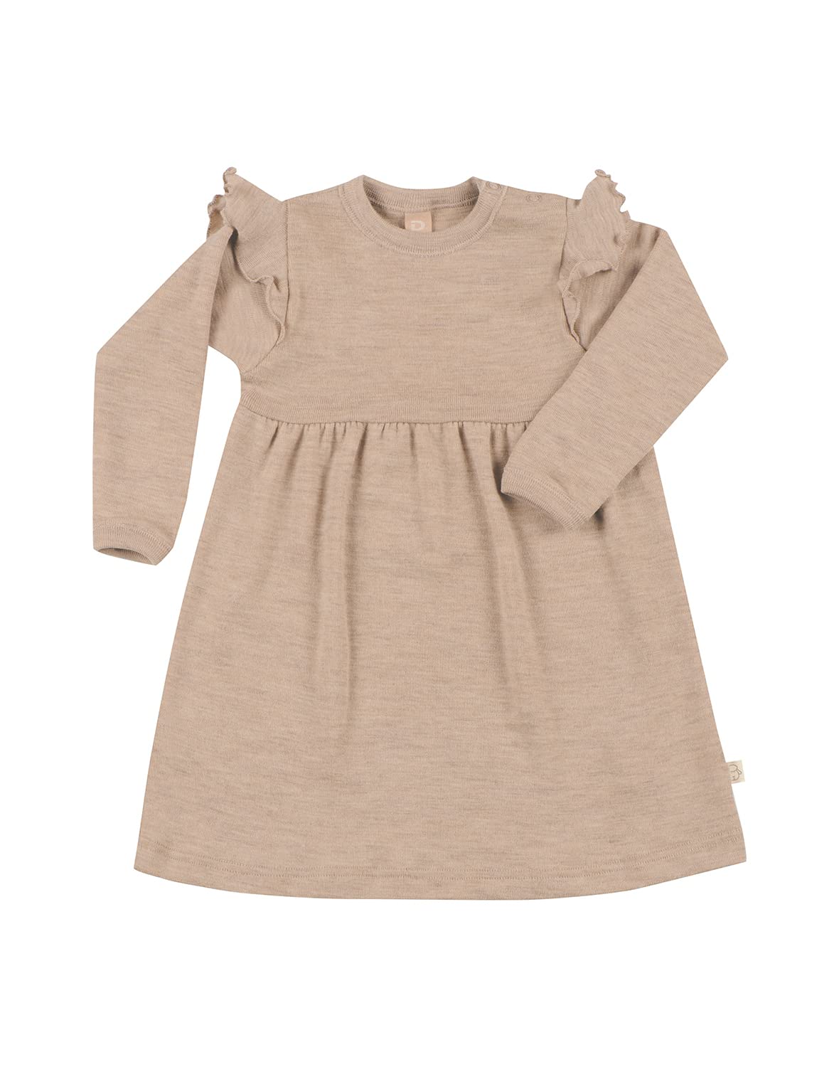 DILLING Baby Merino Wool Dress with Ruffles Beige 92