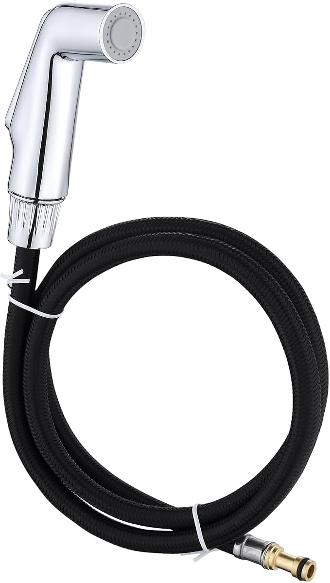 Accesorio para manguera de fregadero de cocina compatible con repuesto universal de rociador de cocina Moen, cabezal rociador de fregadero con manguera y soporte, accesorio de rociado para fregadero (cromado)