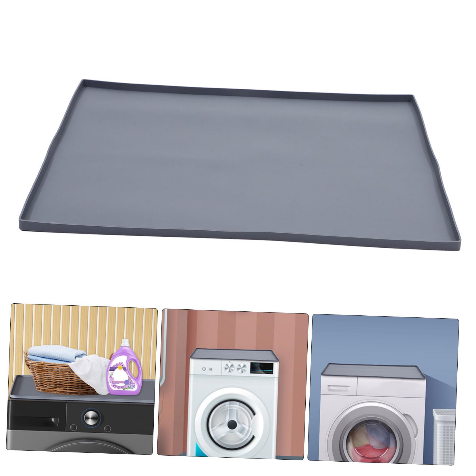 Silikon Schutzmatte für Waschmaschinenoberteil 60x50 Cm Grau