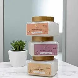 Voken Kit Cronograma Capilar, 3 Máscaras de 200g, Hidratação, Nutrição e Reconstrução, Ação em 3 Minutos