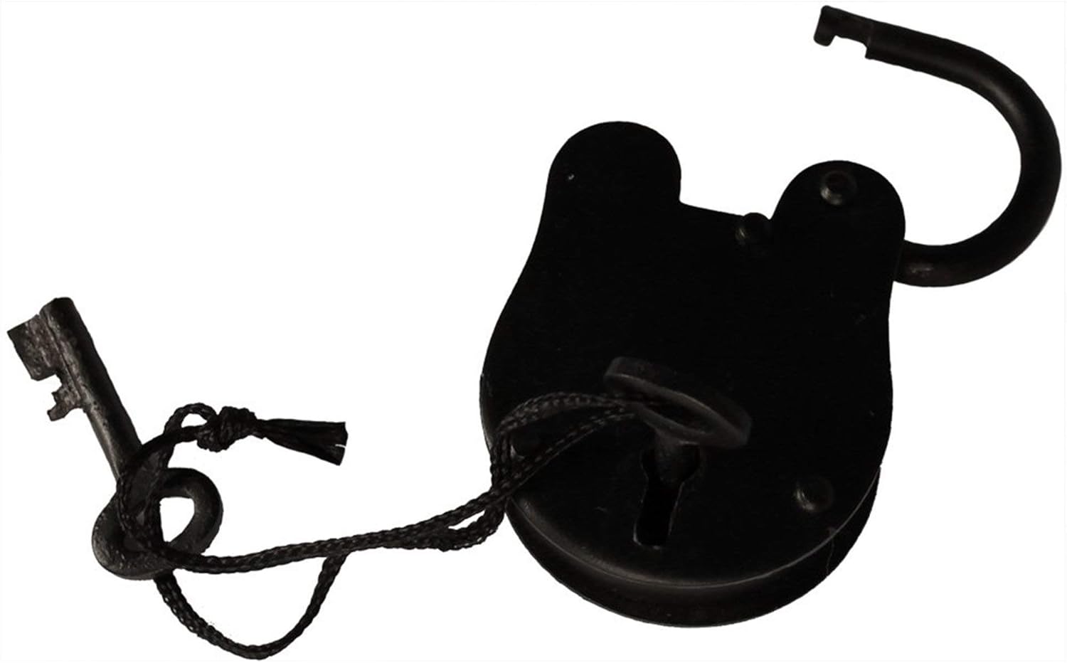 Antique Vintage Style Padlock - Medieval Iron Jailer Lock with Keys Set (3 Black)