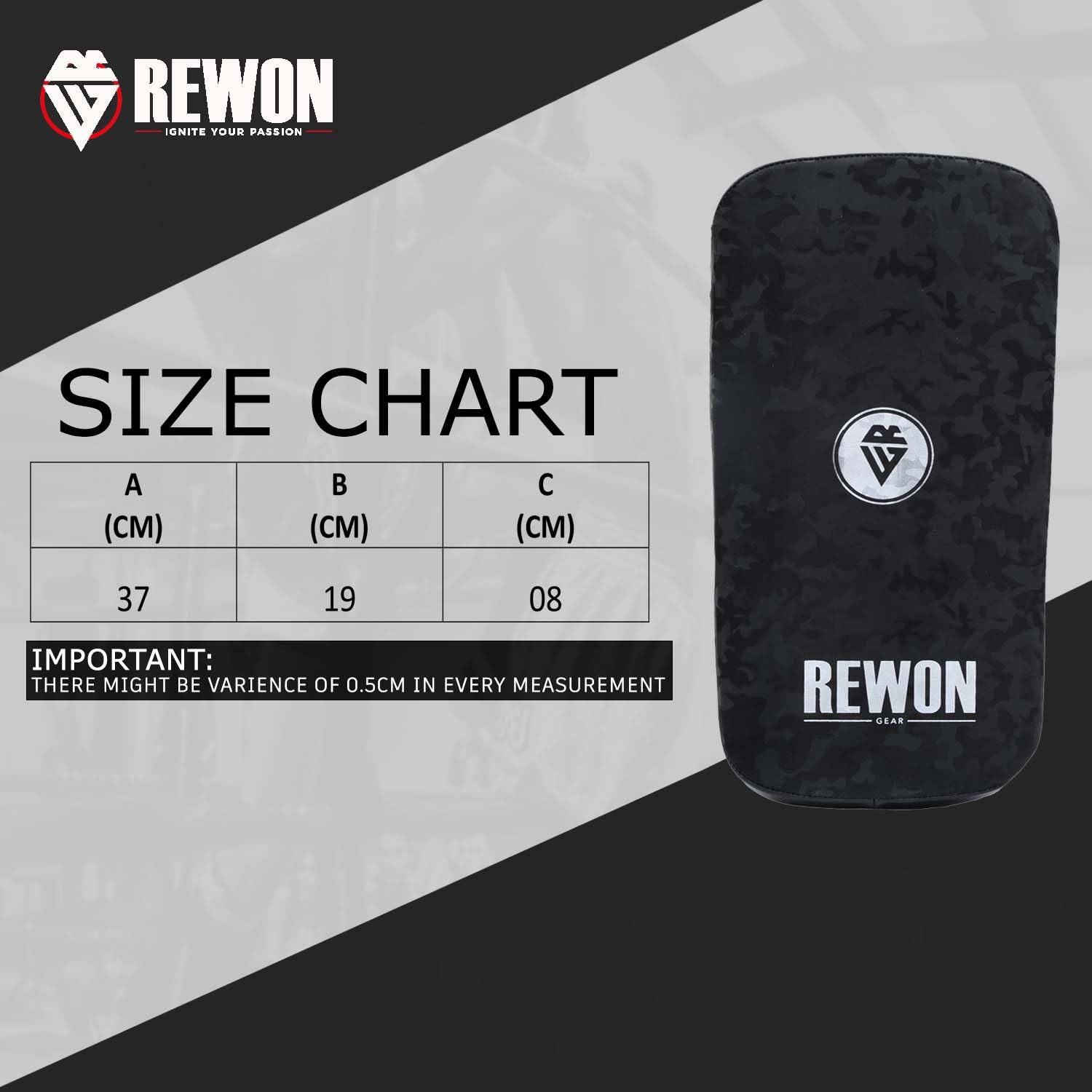 Rewon Colpitori Muay Thai Pad Curva Pelle Scudo Sciopero con Presa Solida Kick Pad per Kickboxing MMA Pugilato Taekwondo Boxe Mix Arti Marziali x 1 unità Singola