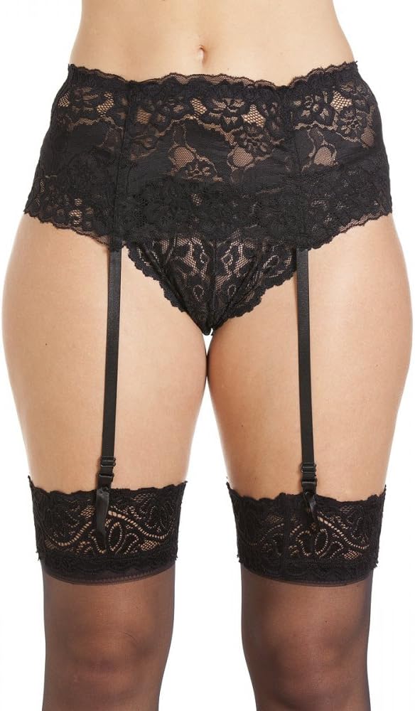 Wide Lace Suspender Belt - 4 Strap