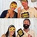 PartyGraphix DIY Happy Birthday Props for Photo Booth Stand - Suitable for His or Hers Party Celebration (34 Count, Black and Gold Kit)