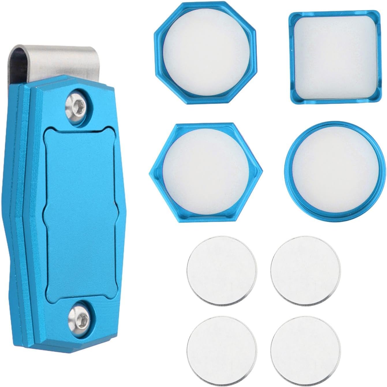 Pool Cue Chalk Holder Set with Various Shapes, Blue