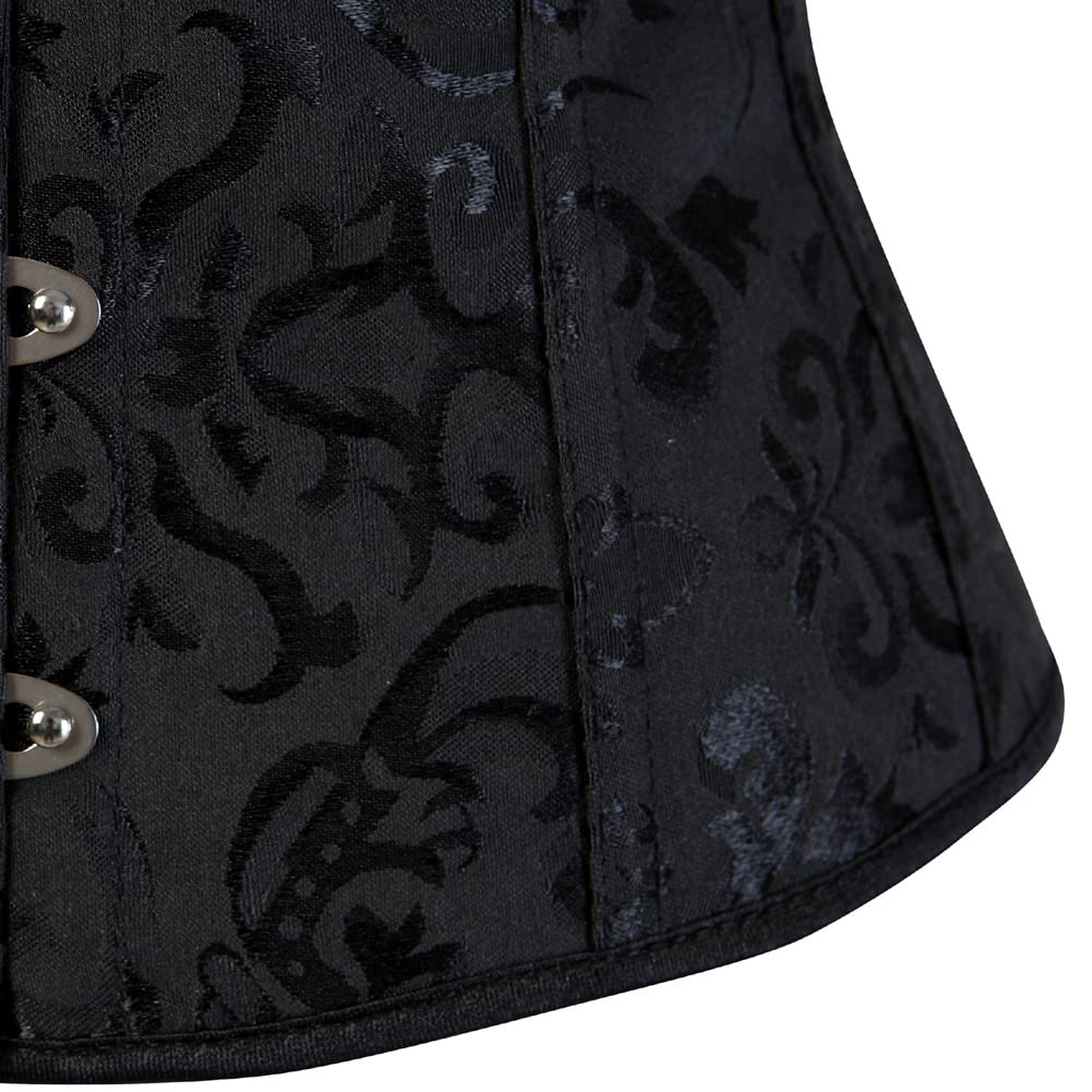 Grebrafan Brocado Corset Bajo Pecho Underbust Gótico Mujer