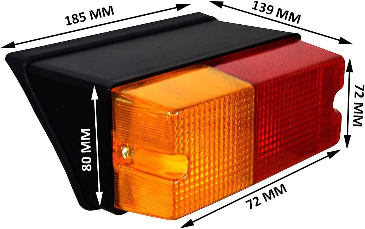 Combinazione di luci per trattore Luci posteriori Gruppo luci posteriori trattore con lampadine 12v Compatibile con Sonalika Indofarm Standard Universal Trattori parti luci