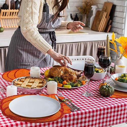 Yingzhao 6 Pcs Thanksgiving Fall Pumpkin Placemats Autumn Harvest Orange Table Place mats Embroidered 14'' Round Decorative Placemats for Holiday Party Kitchen Dinning Table Decorations by Yingzhao - Image 4