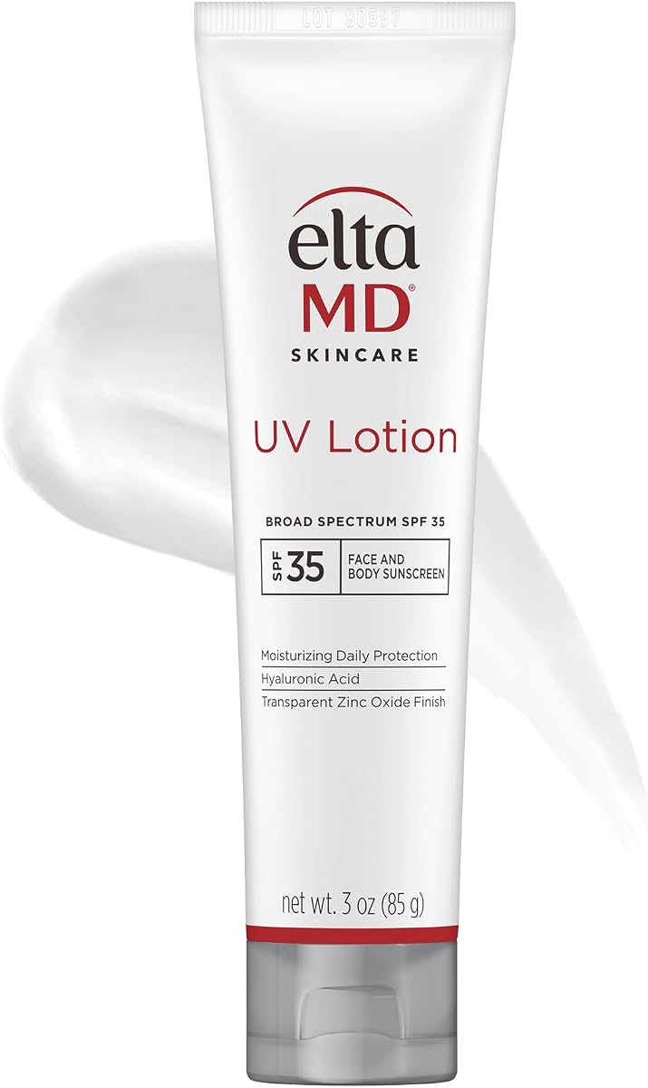 UV Lotion, Moisturizing Sunscreen for Face and Body, SPF 35 | Transparent Zinc Oxide Finish, Moisturizes Full Body, Non-Greasy, Broad Spectrum Protection, Safe for All Skin Types