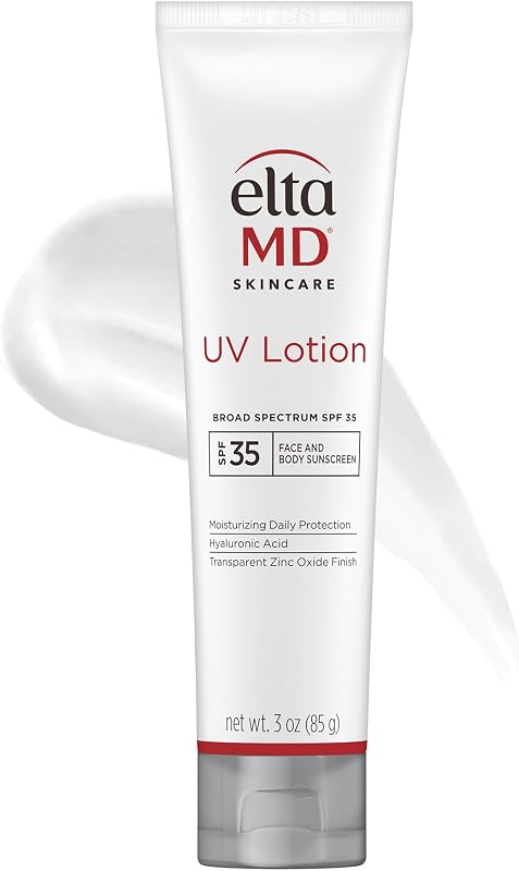 UV Lotion, Moisturizing Sunscreen for Face and Body, SPF 35 | Transparent Zinc Oxide Finish, Moisturizes Full Body, Non-Greasy, Broad Spectrum Protection, Safe for All Skin Types