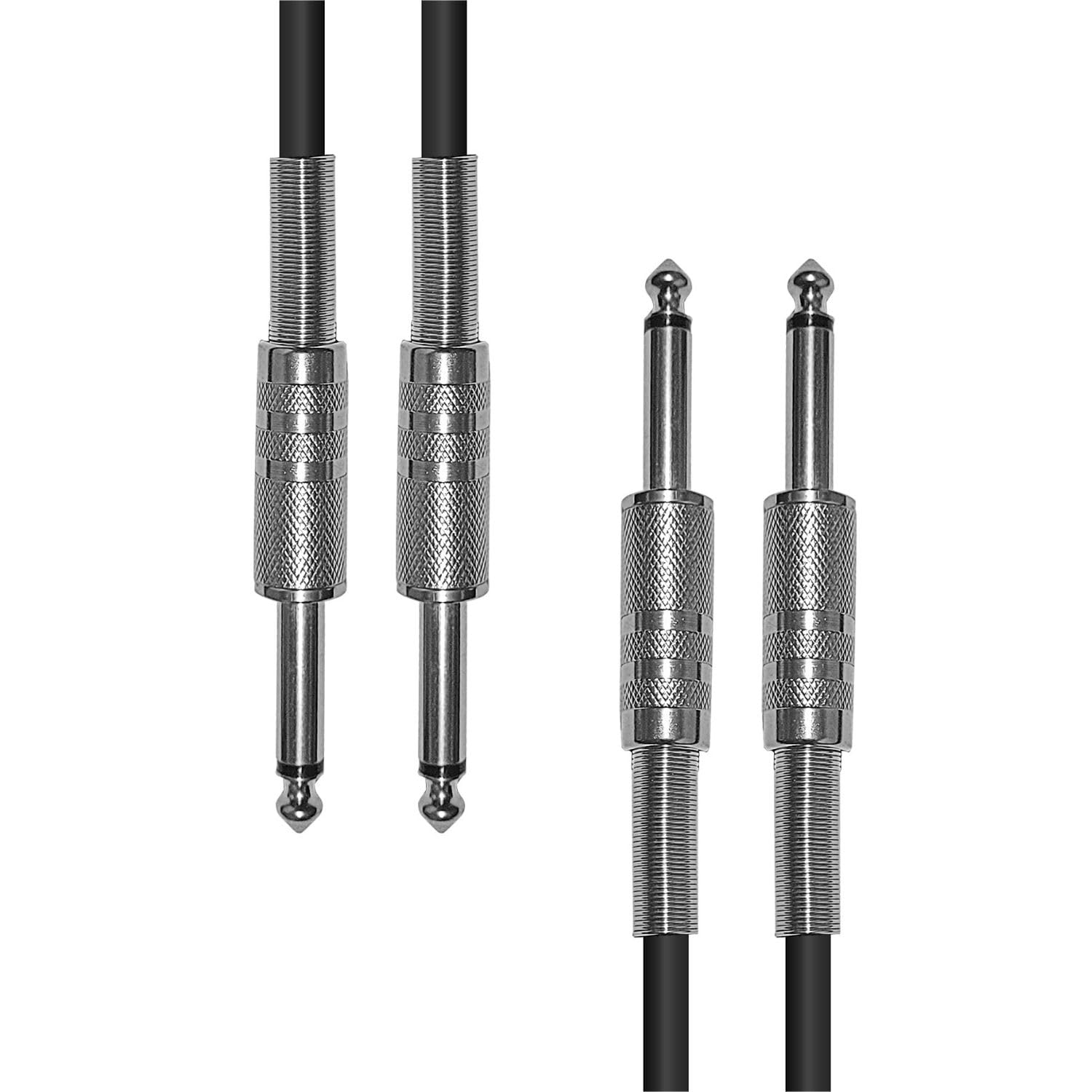 AxcessAbles 1/4 Inch to 1/4 Inch TS Guitar Audio Cables 10FT - 2 Pack | 6.35mm Instrument Cables | Amp Cables for Guitar | Unbalanced 1/4 Patch Cords -10ft