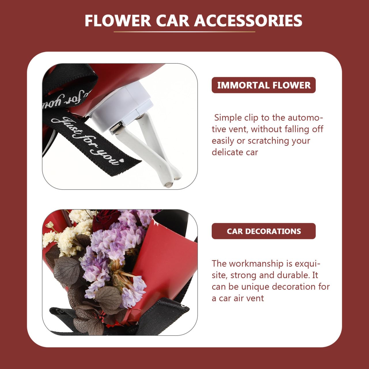 SUPVOX 4pezzi Clip Per Auto Fiore Decorativo Diffusore Unico Per Aria Per Interni Auto e Domestici Design Resistente e Facile Da Installare