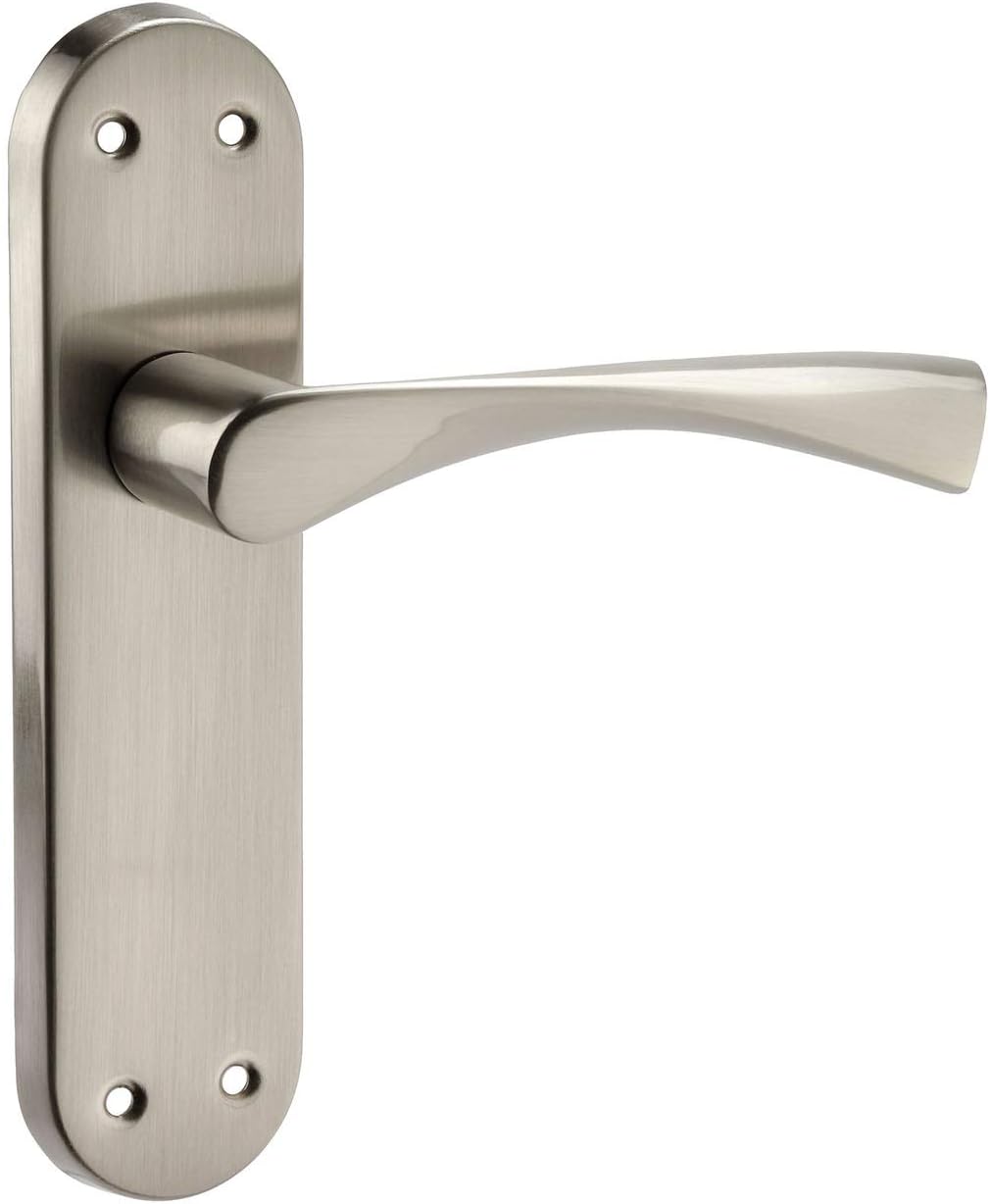 Yeegfeyaa SIXNEA Modern Brushed Chrome Door Handles on Backplate H751221S
