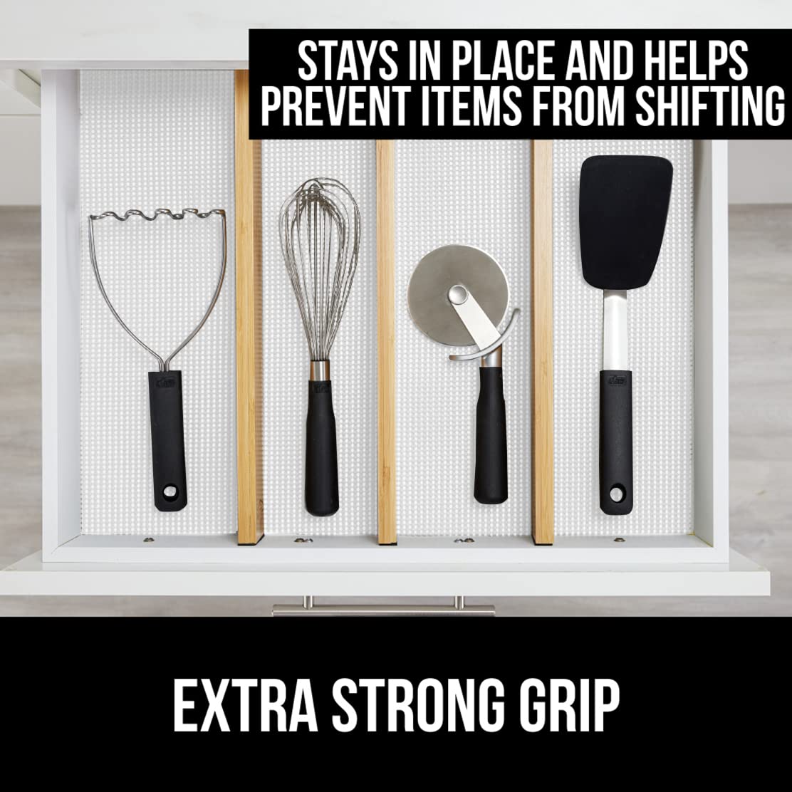 Gorilla Grip Drawer and Shelf Liner, Strong Grip, Non Adhesive Easiest