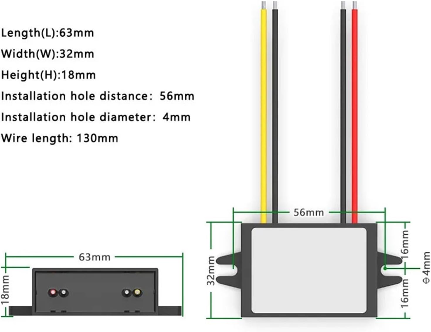 Non Isolated Voltage Regulator 24V to 24V DC Converter DC-DC onboard Module 18-36V to 24V Voltage Regulator Waterproof(18-36v to 24v1A)