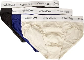 Calvin Klein Mens briefs CK underwear pack of 3 items stretch cotton visible elastic article UU2661G hip brief 3pk