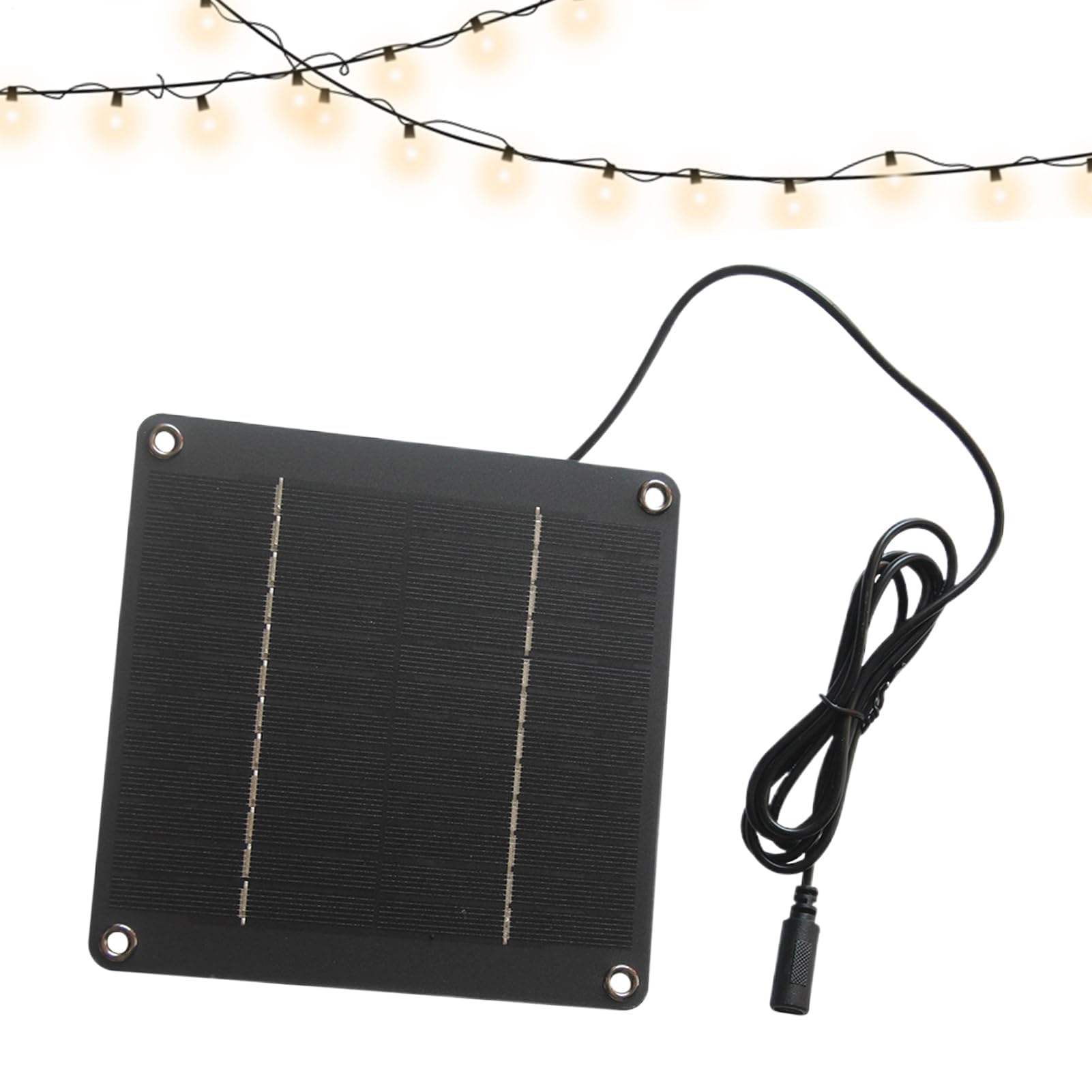 Solar Panel for Outdoor Lights 24W 12V - Porch Solar Panel - Waterproof with 5521 DC Port for Porch Lamp Outdoor Patio Garden Camping Security Cameras Backyard Lighting (Black)