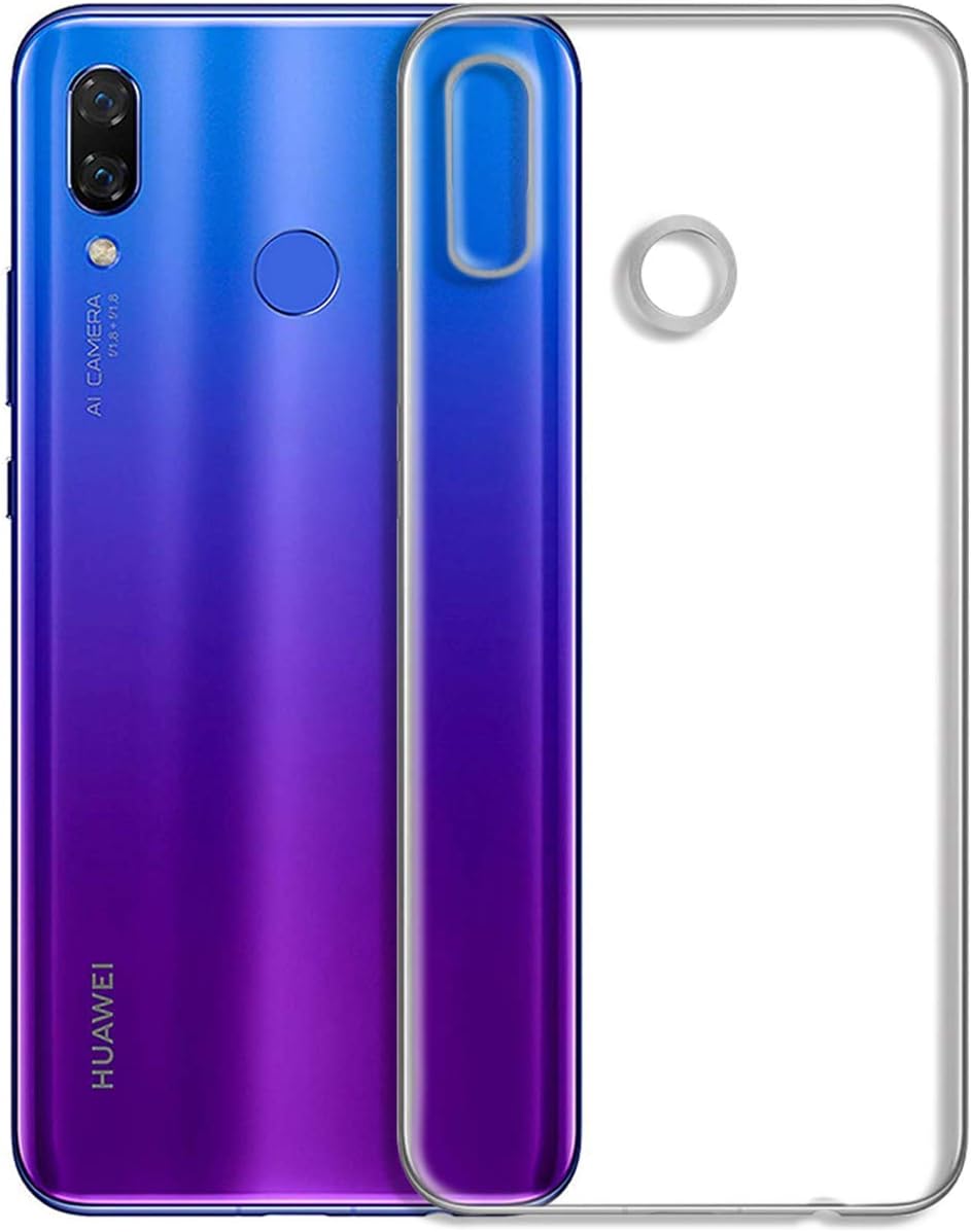Fasheen Back Case Cover for Huawei Honor Nova 3, Flexible Soft Silicone Rubber TPU, Print: Transparent