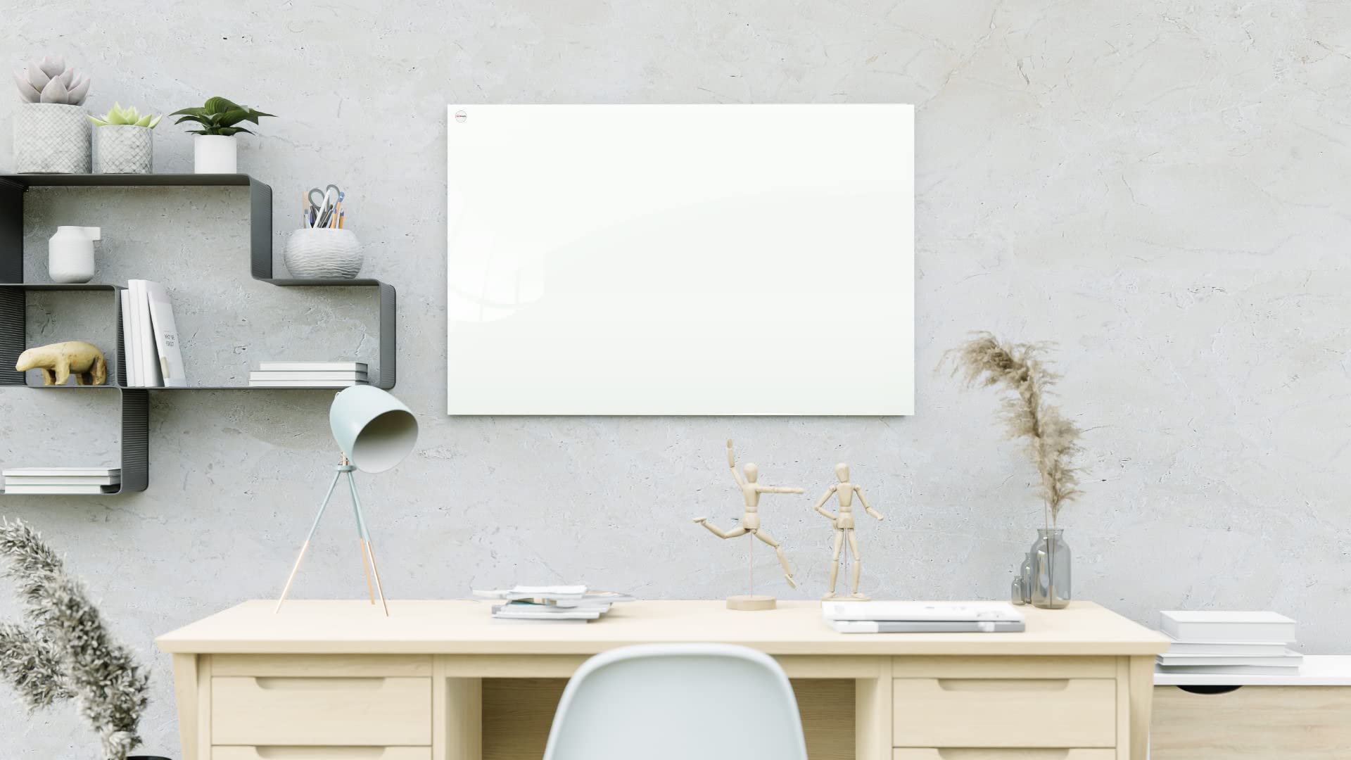 ALLboards Tableau Blanc en Verre CLASSIC WHITE 150x100cm, Tableau Magnétique sans Cadre, Verre Trempé