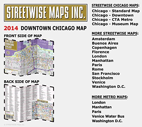 Streetwise Downtown Chicago Map - Laminated Street Map Of Downtown Chicago, Illinois #TOP6