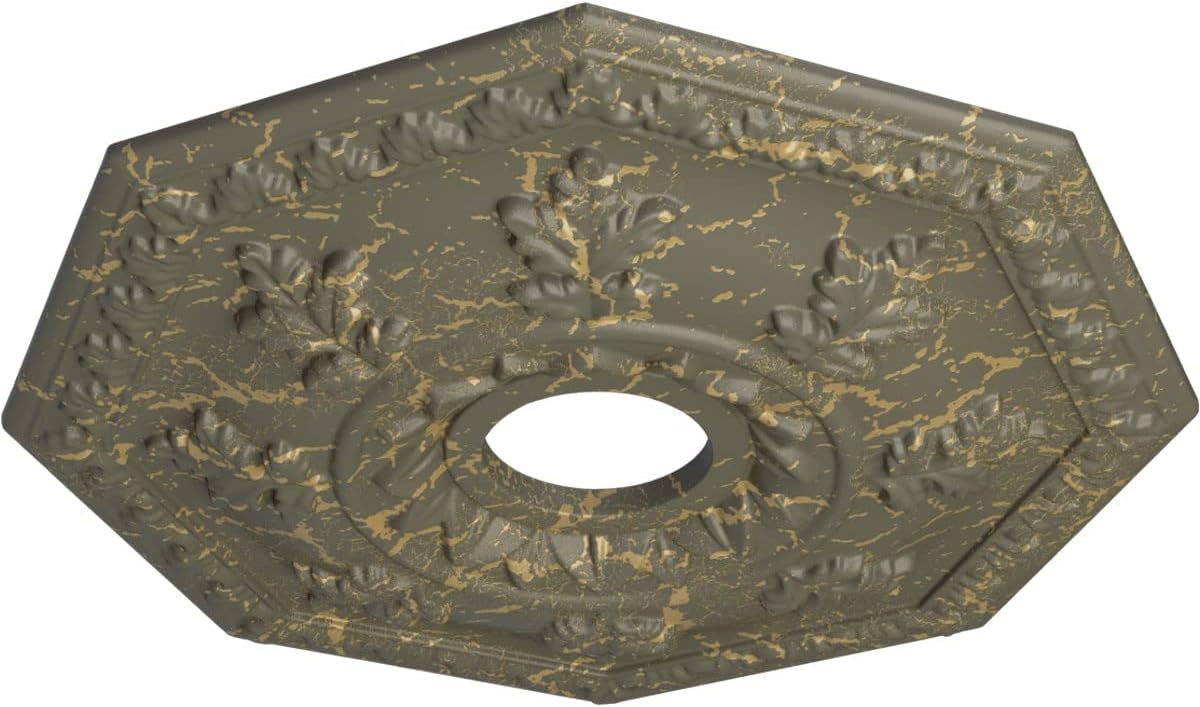 Ekena Millwork CM18NTWHC Nottingham Ceiling Medallion, Witch Hazel Crackle