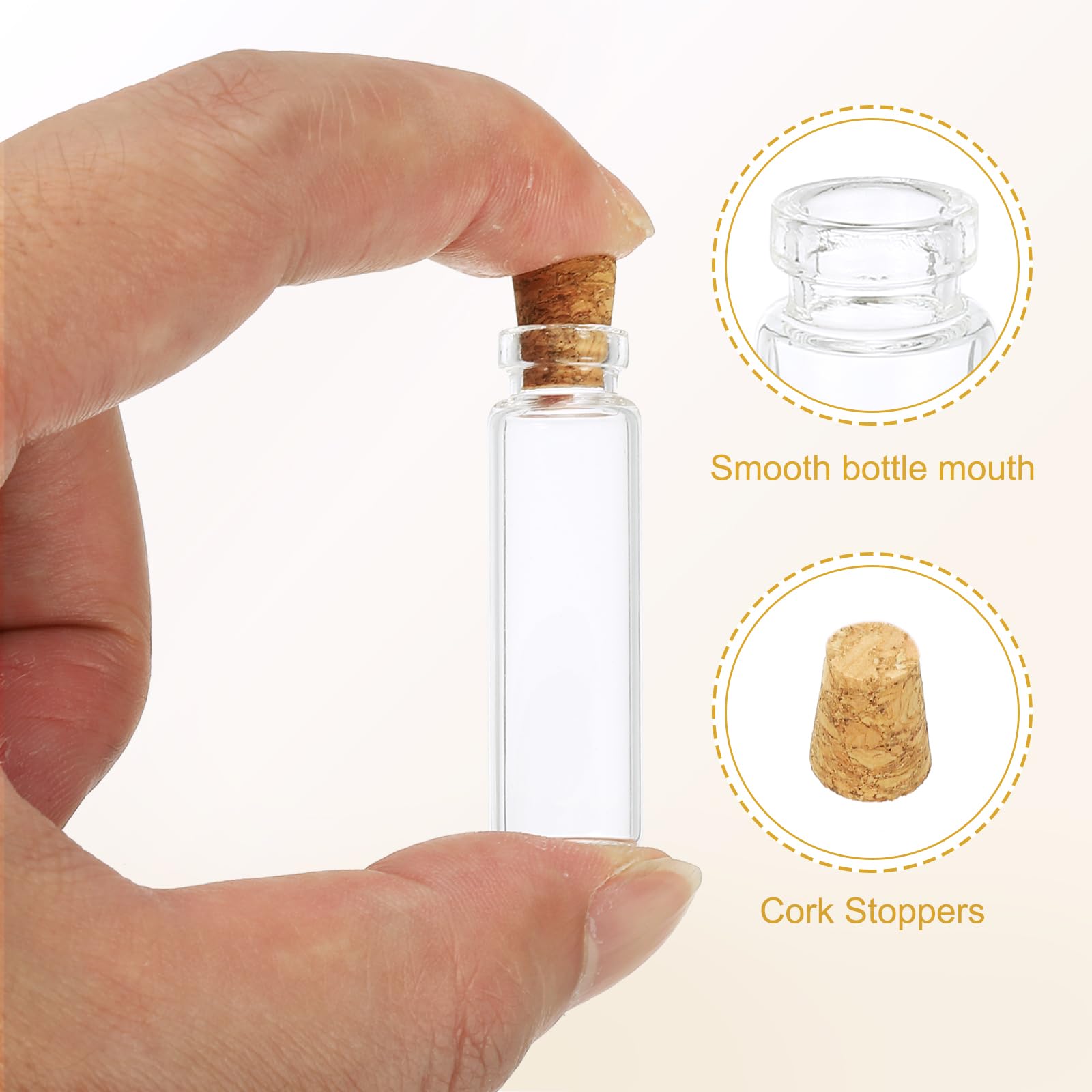 PATIKIL 3ml Piccole Bottiglie di Vetro Vial, 20Pcs Mini Bottiglie Trasparenti Vetro Barattoli Vuoti con Tappi di Sugo Piccoli Contenitori Vial per Polvere Crema Artigianato