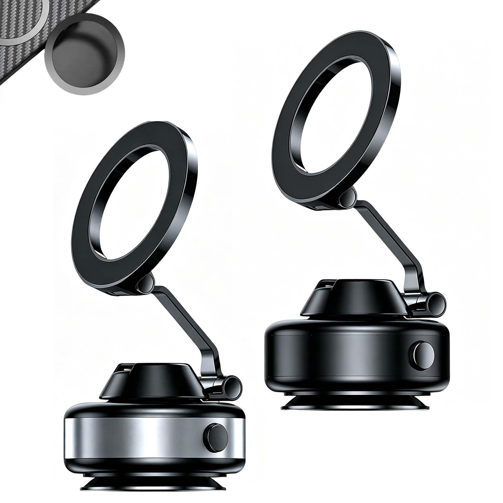 Snapmount Handy Halterung, 2026 Neu Snap Mount Handyhalterung Elektrisch, Selbstansaugende Auto Handyhalterung, 360° Drehbar Und Platzsparend Faltbar, Universell, Anti - Rutsch (Silber+Schwarz)