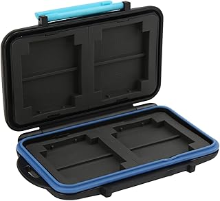 Memory Card Case Holder,Waterproof Memory Card Holder Storage for 4 CF Cards,8 Storage Cards,Portable Card Carrying Box with Ergonomic Locking System,for Memory Card