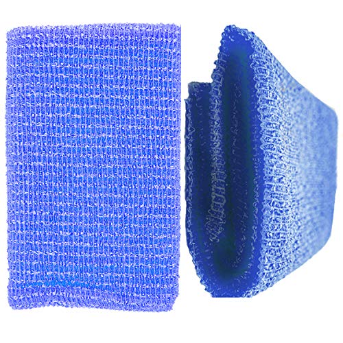 Songwol Loofah Body scrub, Beauty Skin Bath Wash Premium Long Towel [Double Foam] - Nylon Bath Towel Wash Cloth Exfoliating Cloth For Loofah Body Back Scrubber 39 Inch (Blue)