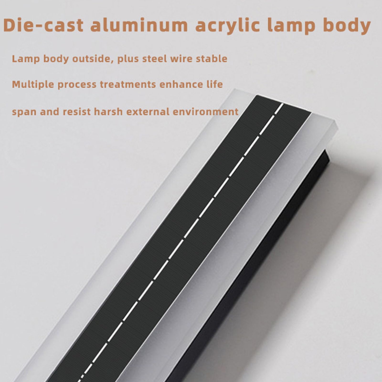 IP65 Wasserdicht Solarleuchte Wandleuchte Moderne LED Wandlampe Solarlampen Außen 3000K/4000K/6000K Wandlicht Solar Rechteck Schwarz Hintergrund FüR Garten Haustüren Rasen (Warmes Licht,100cm)