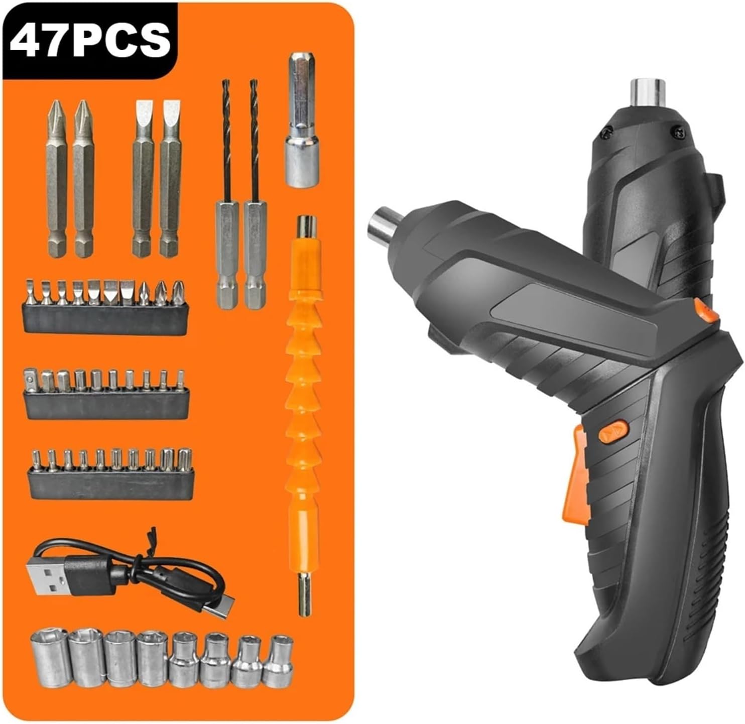 Screwdriver, Electric Screwdriver With Rotating Handle LED Light Power With Driver Bit Set Gifts For Men,repairing electrical