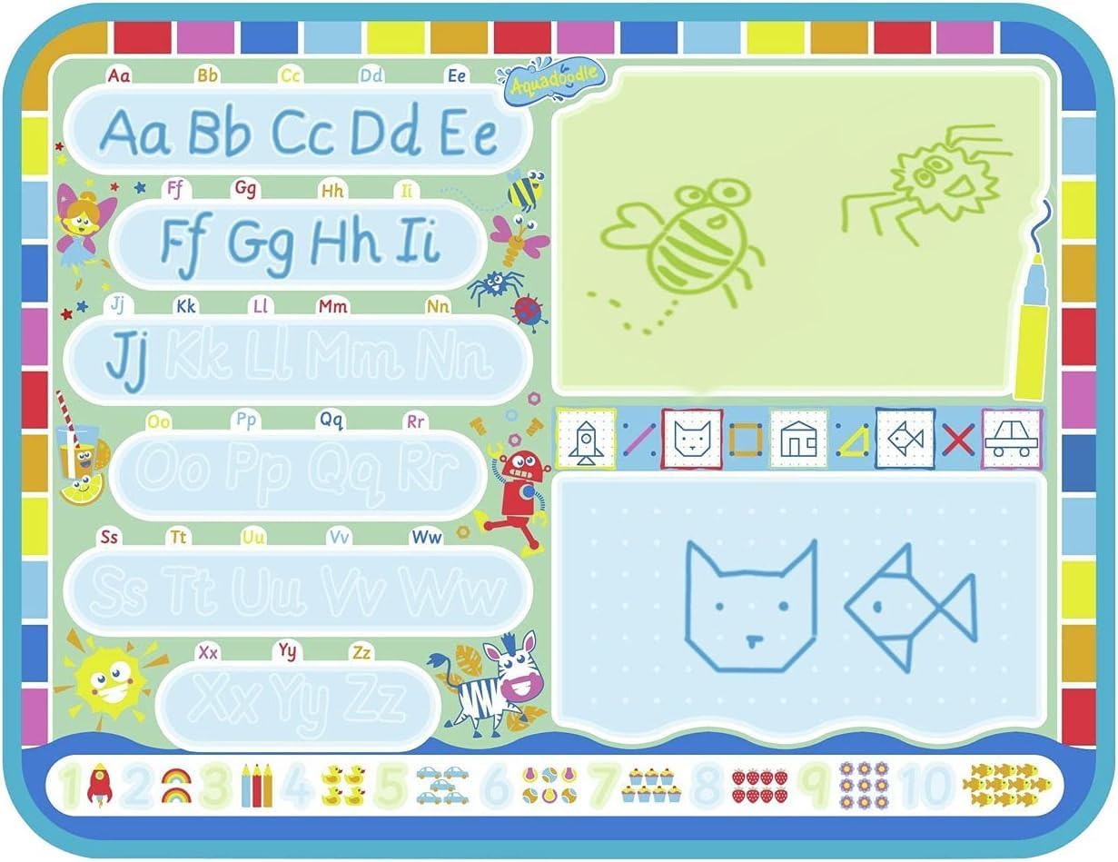 Aquadoodle My ABC Doodle Large Water Doodle Mat, Official Tomy No Mess Colouring & Drawing Game, Suitable for Toddlers and Children Aged 3, 4 & 5 +
