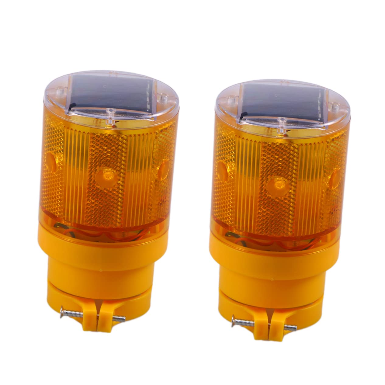 HAPINARY 2pcs Flashing Traffic Light Solar Warning Light Roadblock Emergency Powered Outdoor Sign Yellow Strobe Lights for Trucks Beacon Solar Strobe Lights Outdoor Work Light Strobe Orange