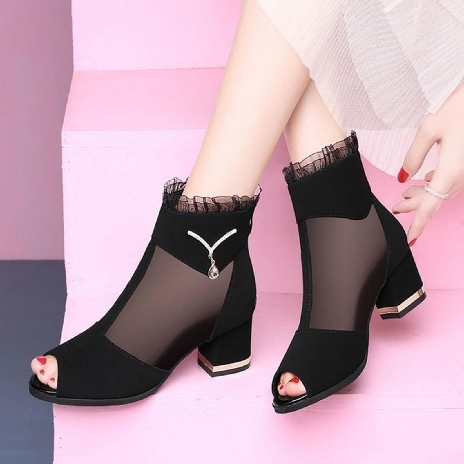 Sandali Donna Zeppa Zeppe Estive Bianhi Eleganti Fashion Casual Sandals Round Slipon Shoes Toe Breathable Sandali Comodi Donna Punta Chiusa