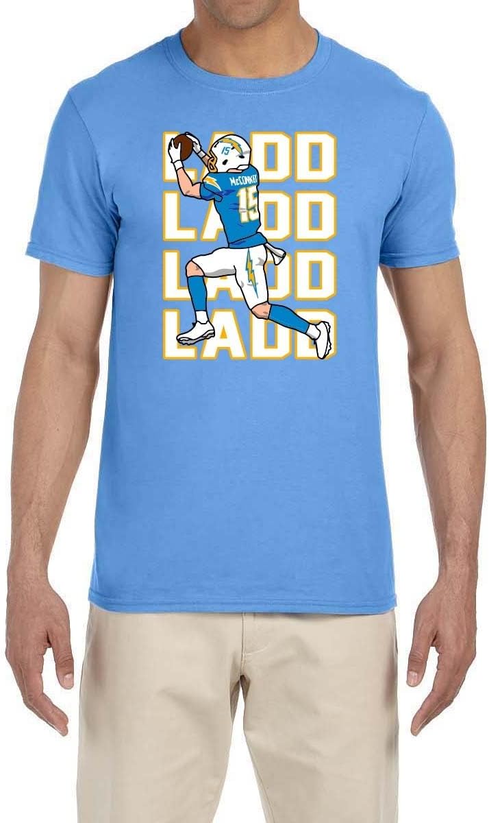 Blue Los Angeles Ladd McConkey Text Pic T-Shirt