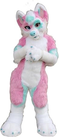 Pink Rose Huksy Dog Fursuit Fullsuit Teen Costumes Child Full Furry Suit Furries Anime Costume