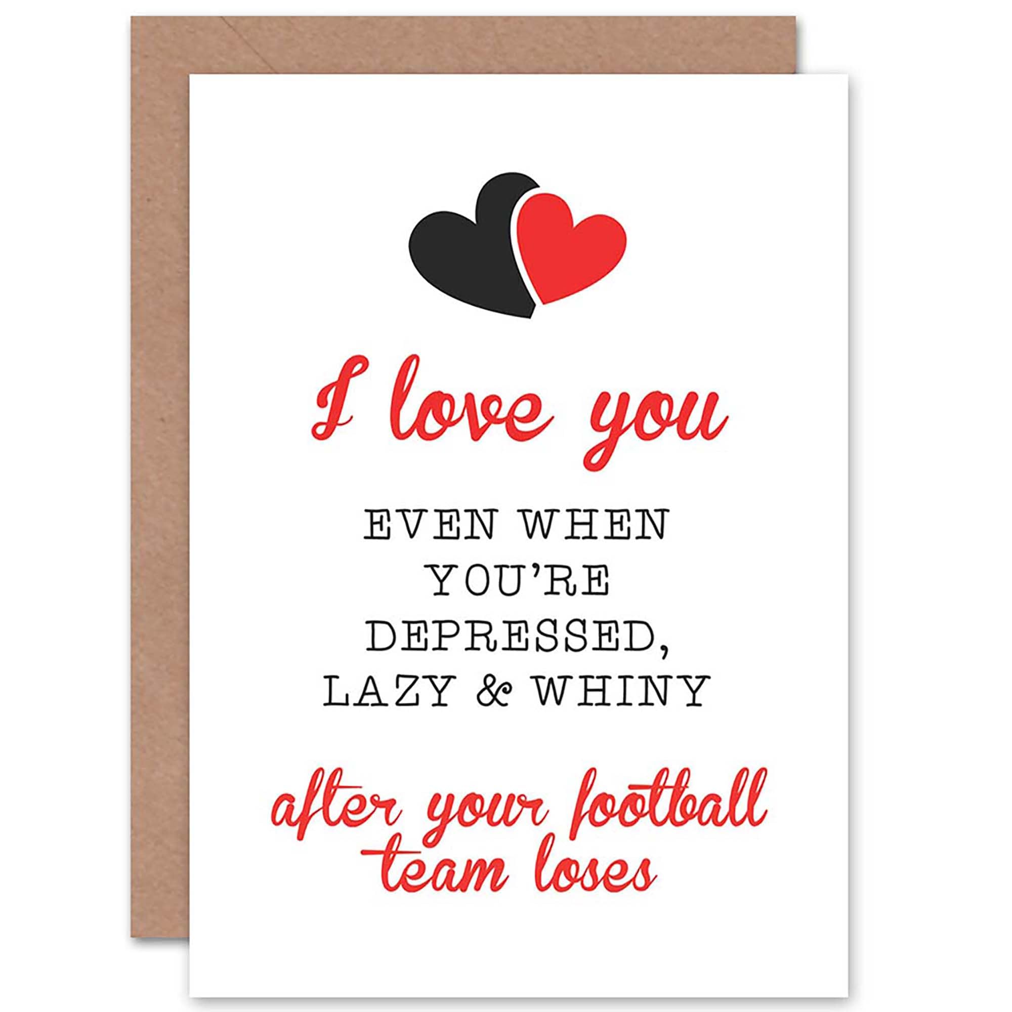 Wee Blue Coo CARD GREETING ROMANCE VALENTINE FOOTBALL LOVE FUNNY