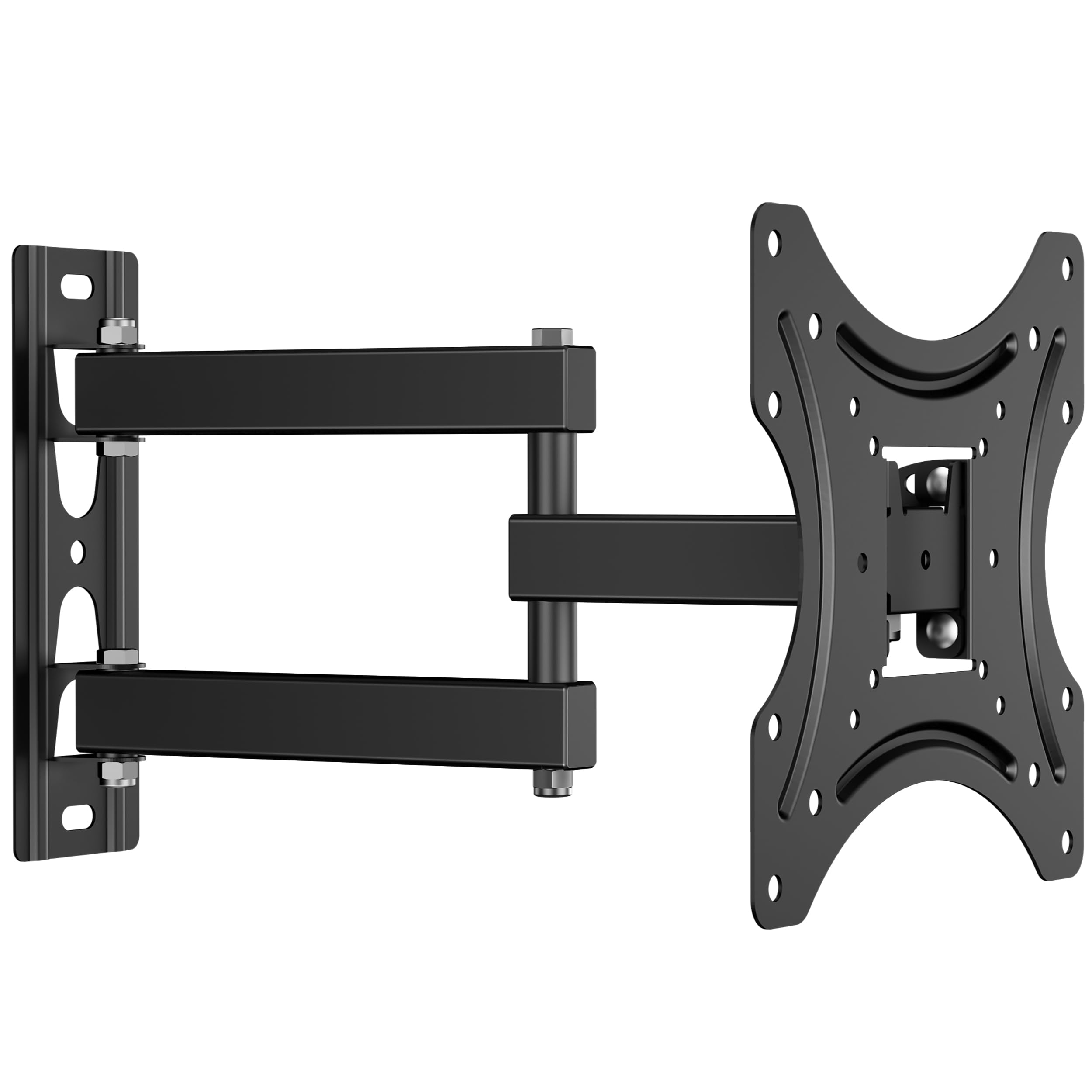 Full Motion TV Wall Mount for 17-43 Inch Screen Weight up to 35 kg - Extendable TV Wall Bracket Tilt and Swivel VESA 75x75-200x200 / Wall Mount Screen Bracket/Tilt and Turn STE322-B Black