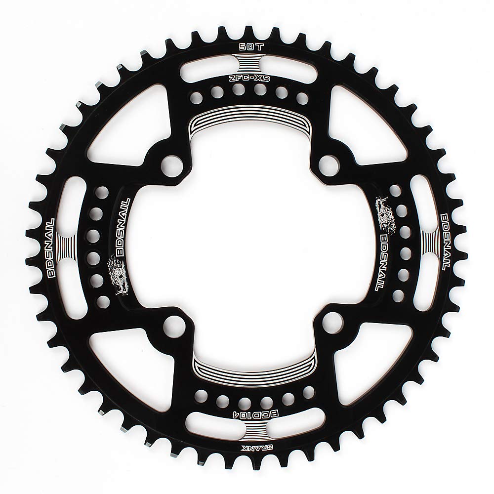 Ejoyous Bike Chainring 104 BCD, 7075-T6 Aluminum, Lightweight 44T 46T 48T 50T for Mountain Bikers and Trail Enthusiasts (50T)