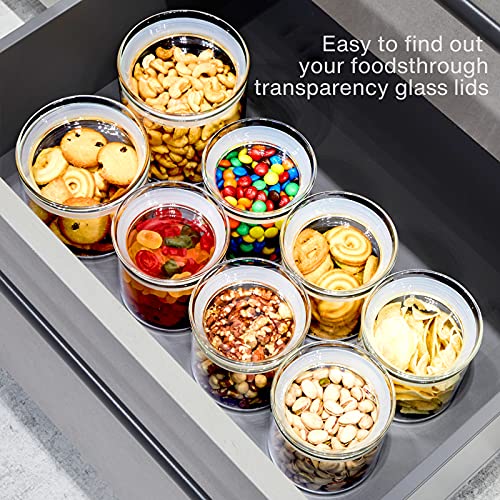 Zens Airtight Glass Canisters, Set Of 6 Kitchen Storage Jars With Clear Lids, 20 Ounce Sealed Cylinder Containers With Scew Designed Silicone Ring For Snacks #TOP5