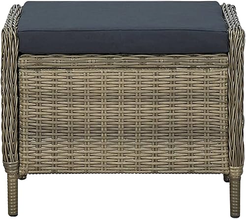 Miniatura 9 de Silla de patio reclinable con reposapiés Poly Rattan Brown Patio Sillas Sillas para Comedor para picnic patio, sala de estar, terraza