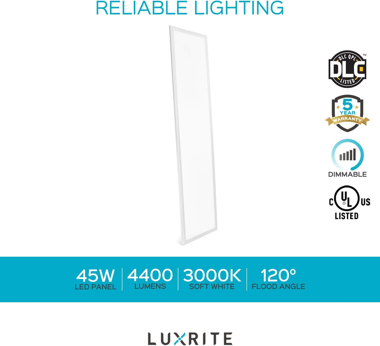 70% Off Discount Luxrite LED Light Panel, 1x4 FT, 45W, 3000K Soft White, 4400 Lumens, 12x48 Inch LED Flat Panel, 0-10V Dimmable, DLC Listed, UL Listed, Pack of 2 🔥 Luxrite LED Light Panel, 1x4 FT, 45W, 3000K Soft White, 4400 Lumens, 12x48 Inch LED Flat Panel, 0-10V Dimmable, DLC Listed, UL Listed, Pack of 2
