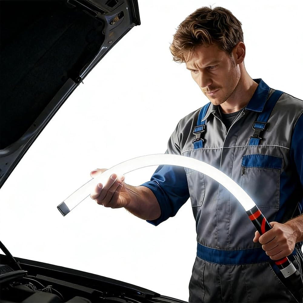 2 Pcs 28.7" Bendable Light for Mechanics, 800lm Flexible LED Work Light Stick, Rechargeable Under Hood Flashlight for Car Repair & DIY