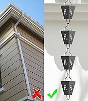 Vista 6 de Rain Chain Aluminium Alloy Square Rain Catcher Chain, Adjustable Gutter Rain Chain, Hanging Divert Water Downspout Chain for