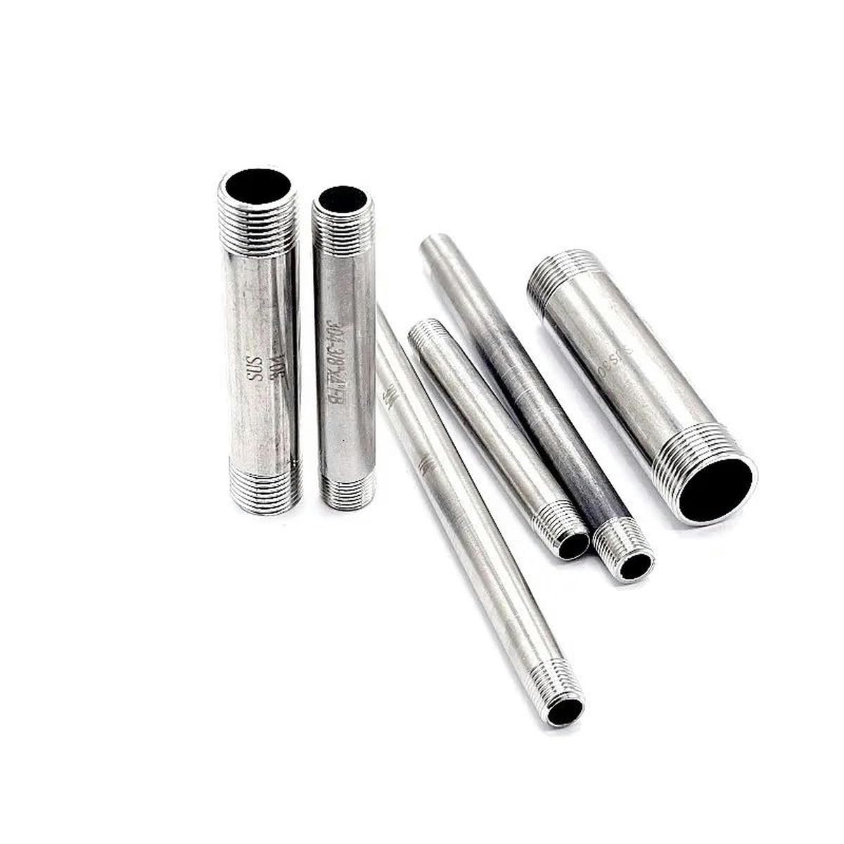 Nipplo lungo filettato maschio 1/8 "1/4" 3/8 "1/2" 3/4 "1" Adattatore connettore per tubo in acciaio inossidabile 304-lunghezza 200mm-1/8"