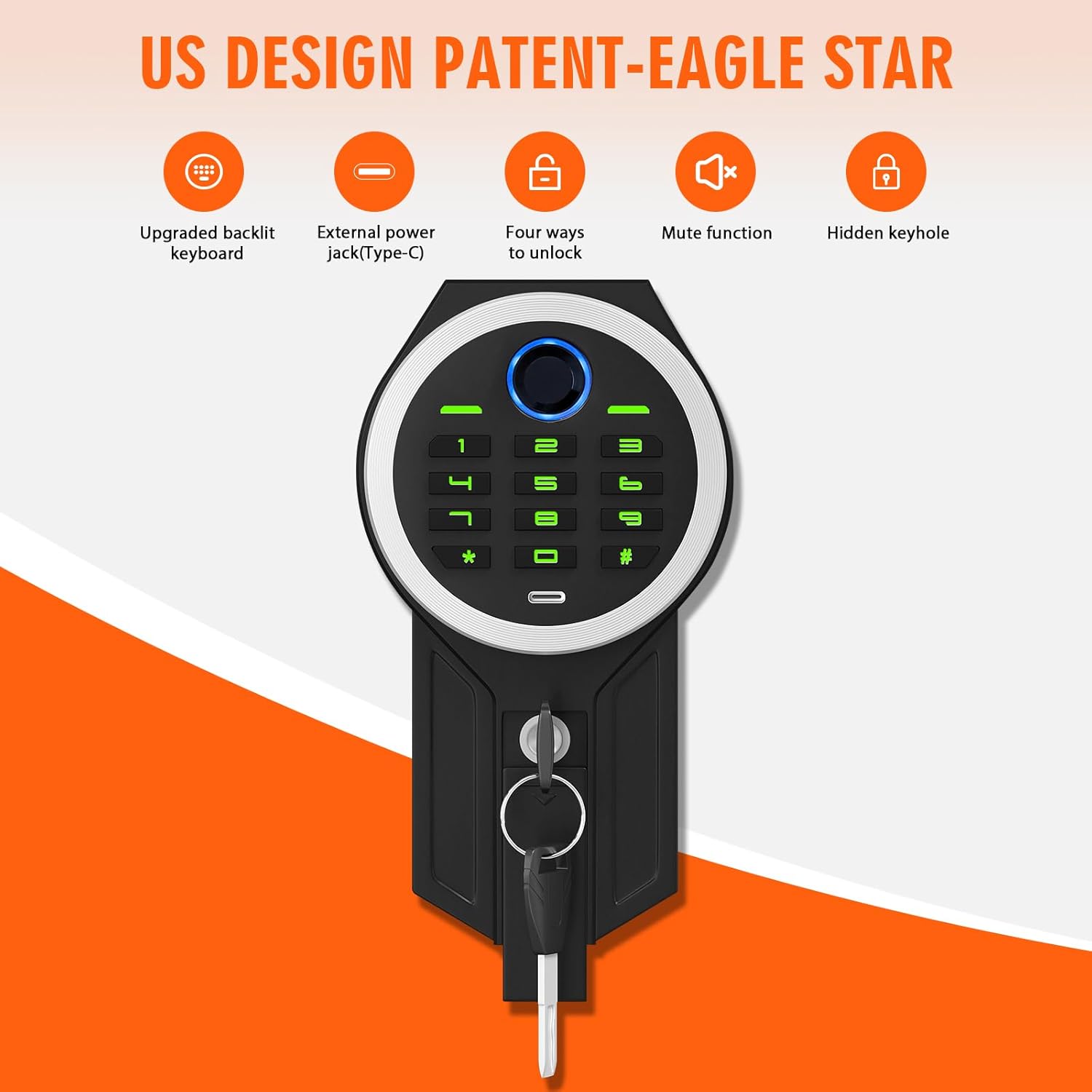 Gun Safe, 4-5 Gun Rifle Safe for Home Rifle and Pistols, Quick Access Gun Safes with Drawer, Removable Shelf and Pistol Bags, Biometric Gun Safe with Adjustable Gun Rack