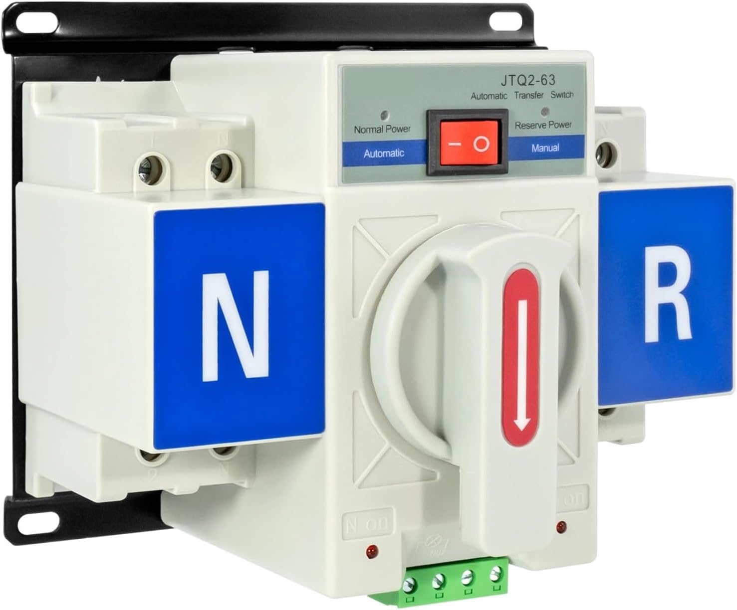 ATS Automatic Transfer Switch 2P 63A 220V 110V 50/60Hz Dual Power Manual Changeover Switch Miniature Circuit Breaker(2P 63A 110V)