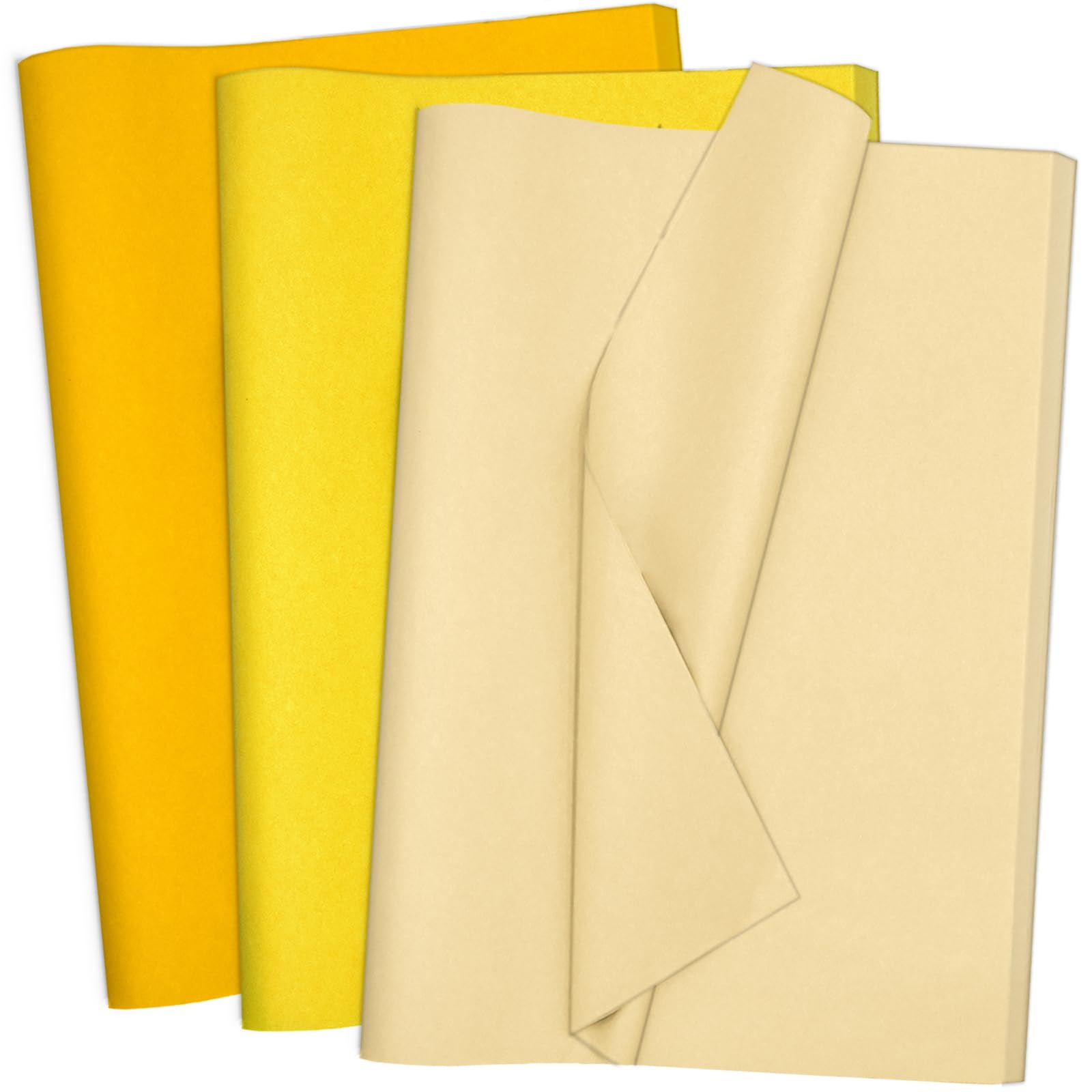 Jkopsnr 100 Sheets Yellow Tissue Paper 20x14 Inches Yellow Tissue Paper for Bags Yellow Wrapping Tissue Paper Bulk for DIY Crafts Birthday Holidays Decor
