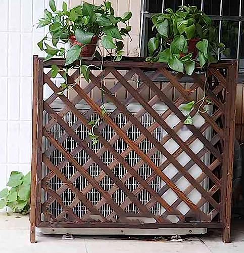 Cache-climatiseur extérieur bois robuste | Clôture résistante réduction bruit terrasse
